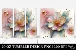 Abstract Pastel Shiny Camellia | 20 oz Tumbler Product Image 1
