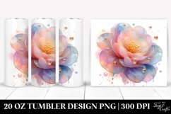Watercolor Camellia,Abstract Shiny Golden Inclusions | 20 Product Image 1
