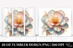 Watercolor Camellia,Abstract Shiny Golden Inclusions | 20 Product Image 1