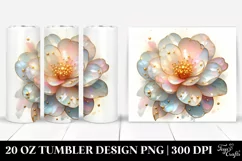 Watercolor Camellia,Abstract Shiny Golden Inclusions | 20 Product Image 1