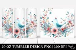 Whimsical Watercolor Flowers | 20 oz Tumbler Product Image 1