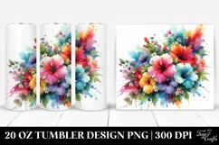 Vibrant Abstract Hibiscus | 20 Oz Tumbler Product Image 1