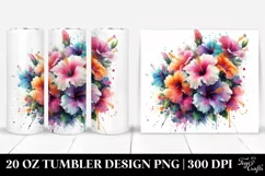 Vibrant Abstract Hibiscus | 20 Oz Tumbler Product Image 1