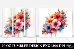 Vibrant Abstract Hibiscus | 20 Oz Tumbler Product Image 1