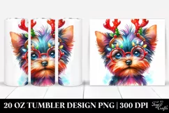 Vibrant Yorkshire Terrier with Crazy Haircut 20 Oz Tumbler Product Image 1