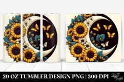 Retro Sunflower Half Moon | 20 oz Tumbler Product Image 1