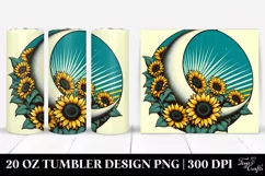 Retro Sunflower Half Moon | 20 oz Tumbler Product Image 1