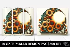 Retro Sunflower Half Moon | 20 oz Tumbler Product Image 1
