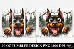 Cute Crazy Looking Doberman Pinscher | 20 Oz Tumbler Product Image 1