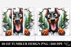Cute Crazy Looking Doberman Pinscher | 20 Oz Tumbler Product Image 1