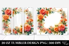 Colorful Frame of Orange Roses | 20 oz Tumbler Product Image 1