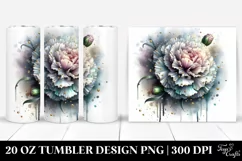 Shiny Carnation Material Watercolor Tumbler Design Product Image 1