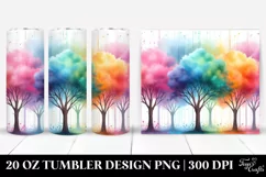 Whimsical Colorful Pastel Rainbow Trees | 20 oz Tumbler Product Image 1