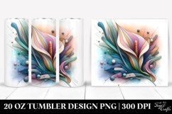 Pastel Wooden Calla Lily Clipart 20 Oz Tumbler Product Image 1