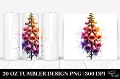 Shiny Foxglove Material Watercolor Tumbler Design Product Image 1