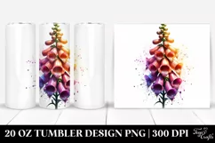 Shiny Foxglove Material Watercolor Tumbler Design Product Image 1