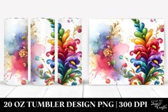 Colorful Floral Swirls Tumbler Decor Product Image 1