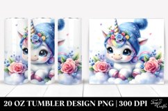 Baby Unicorn with Blue Hat | 20 Oz Tumbler Product Image 1
