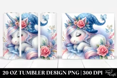 Baby Unicorn with Blue Hat | 20 Oz Tumbler Product Image 1