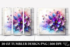 Violet Floral Splash Tumbler Design Product Image 1