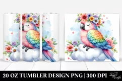 Cute Macaw Cartoon,Watercolor Pastel Design | 20 oz Tumbler Product Image 1