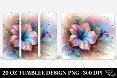 Shiny Pastel Petunia in Watercolor, Transparent 20 Oz Product Image 1