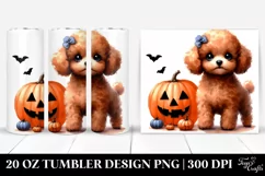 Pastel Poodle with Jack-o-Lantern 20 Oz Tumbler Product Image 1