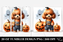 Pastel Poodle with Jack-o-Lantern 20 Oz Tumbler Product Image 1