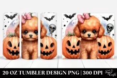 Pastel Poodle with Jack-o-Lantern 20 Oz Tumbler Product Image 1