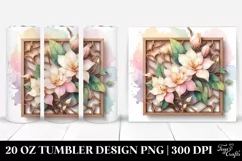 Wooden Stained Gardenia,Abstract Pastel Design | 20 oz Product Image 1