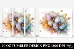 Shiny Pastel Pansy with Golden Insertions 20 Oz Tumbler Product Image 1