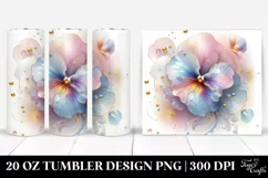Shiny Pastel Pansy with Golden Insertions 20 Oz Tumbler Product Image 1