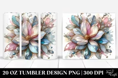 Shiny Pastel Magnolia in Watercolor, Transparent 20 Oz Product Image 1