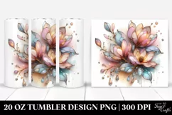 Abstract Glossy Magnolia 20 Oz Tumbler Product Image 1