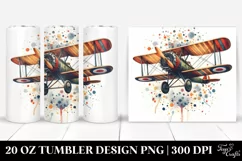 Vintage Biplane with Confetti | 20 oz Tumbler Product Image 1