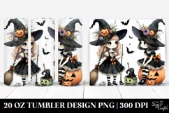 Halloween Witch,Watercolor Funny Clipart | 20 oz Tumbler Product Image 1