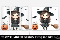 Halloween Witch,Watercolor Funny Clipart | 20 oz Tumbler Product Image 1
