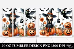 Halloween Witch,Watercolor Funny Clipart | 20 oz Tumbler Product Image 1
