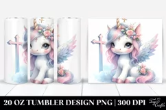 Cute Baby Unicorn with Crocus | 20 oz Tumbler Product Image 1