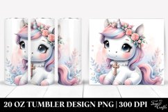 Cute Baby Unicorn with Crocus | 20 oz Tumbler Product Image 1