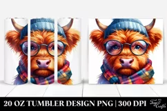 Angry Looking Highland Cow with es 20 Oz Tumbler Product Image 1