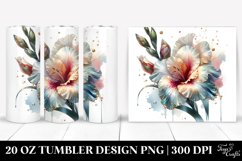20 Oz Tumbler Sublimation | Colorful Gladiolus Watercolor Product Image 1