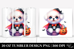 Cute Bichon Frise Dressed for Halloween.20 Oz Tumbler Product Image 1