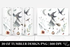 Simple Watercolor Whimsical Witch | 20 oz Tumbler Product Image 1