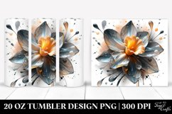 Glossy Floral Splash Tumbler Design Product Image 1