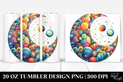 Vibrant Moon White Background Tumbler 20 oz Tumbler Product Image 1