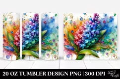 20 Oz Tumbler Sublimation | Colorful Hyacinth White Product Image 1