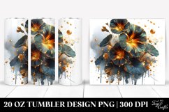 20 Oz Tumbler Sublimation | Glossy Nasturtium Watercolor Product Image 1