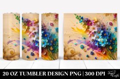 20 Oz Tumbler Sublimation | Colorful Delphinium Wooden Product Image 1