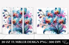 20 Oz Tumbler Sublimation | Shiny Orchid Watercolor Splash Product Image 1